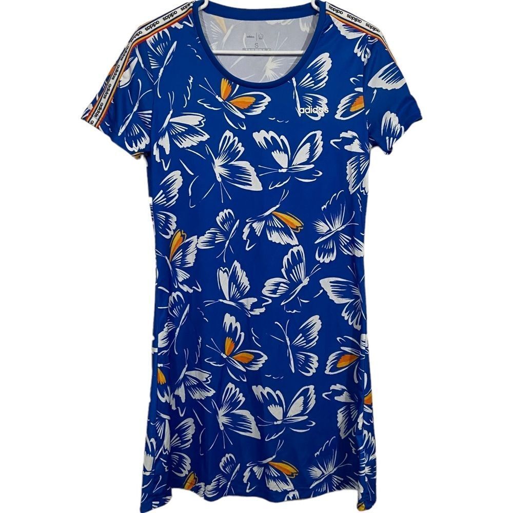 Adidas x Farm Rio Butterfly Floral Short Sleeve Activewear Dress